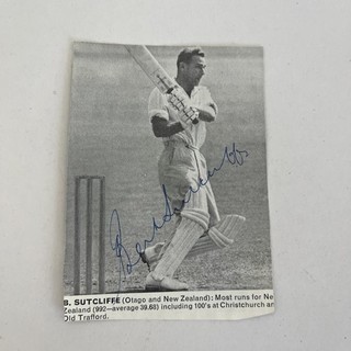 Bert Sutiffe New Zealand Signed Picture