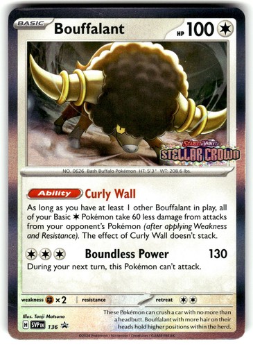 Bouffalant - 136 Pokemon SV: Scarlet & Violet Promo Cards Holo Promo NM
