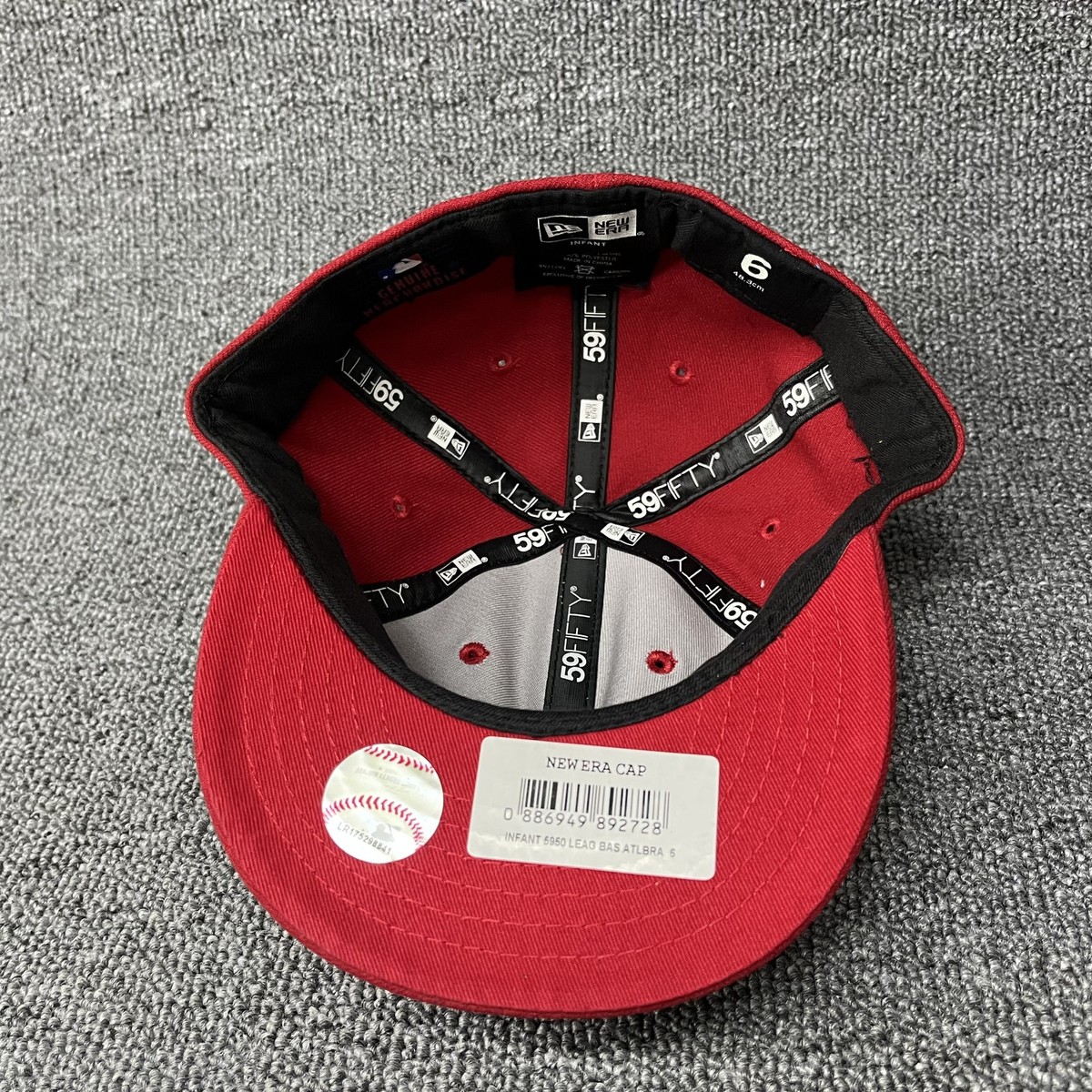 New Era Atlanta Braves 59FIFTY Infant Fitted Hat Red Size 6 (48.3cm) NWT Kids