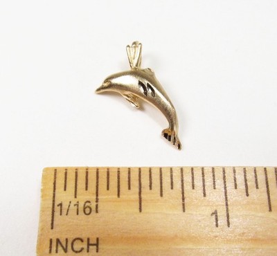 Gebrauchter Michael Anthony USA 14K Gold springender Delfin zierlicher Dia Anhänger