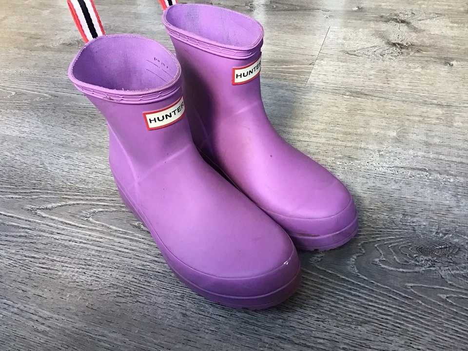 Botas Hunter Original Play Boot Cortas Lila Púrpura Impermeables Para Mujer Talla 7 Foto 2 de 4