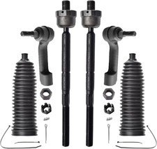 6Pcs Front Inner and Outer Tie Rod Ends Compl...