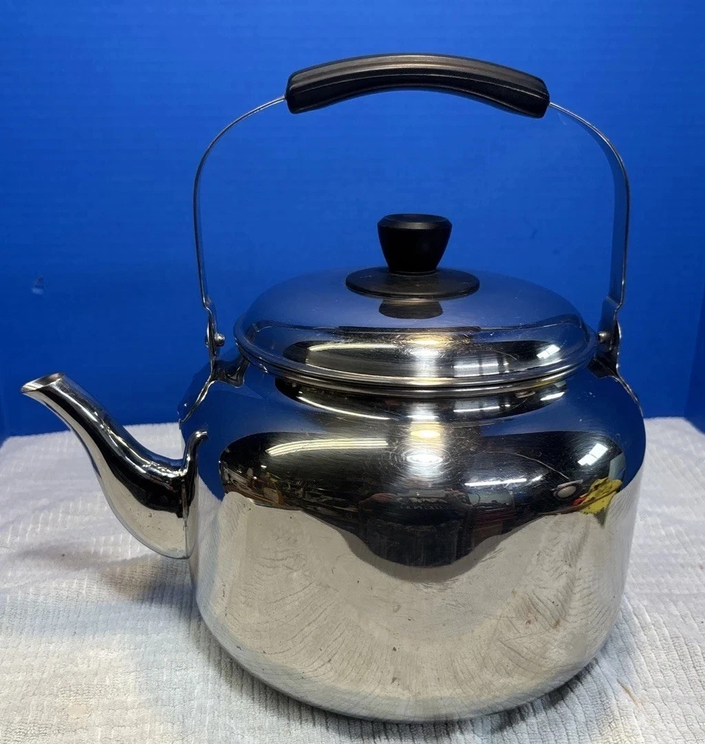 18/10 LARGE Stainless Steel Tea Kettle Induction Compatible Teapot.