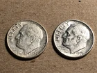 Lot includes a 1954D EF & 1964D AU SILVER Roosevelt Dimes