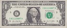 US Bank $1 Dollar Bill Fancy Serial # C 81110887 A Error Cut Shifted Seal — photo 1