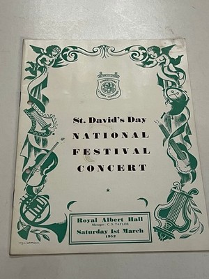 St David s Day National Festival Konzertprogramm Royal Albert Hall 1952