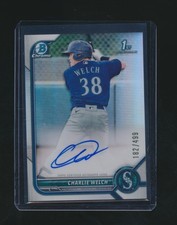 CHARLIE WELCH 2022 BOWMAN CHROME 1ST REFRACTOR RC AUTO 182/499 #CPA-CW