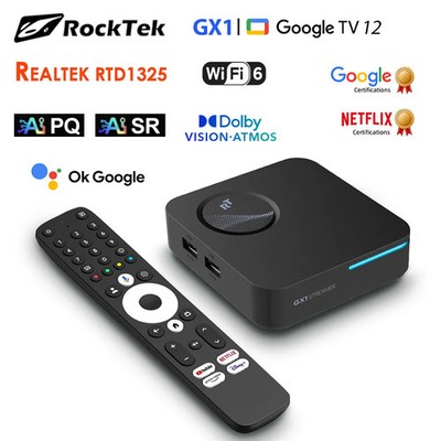 GX1 UHD Google Android TV Box Netflix Google Certified 4GB 32G Realtek13