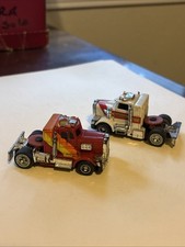 Ideal TCR Peterbilt Semi Trucks x 2 - HO Scale - Pair - Both Run - AFX Aurora