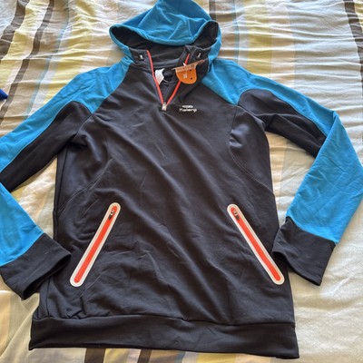 Kalenji Mens Jacket Size Small  1/4 Zip . Reflective , Neck Pullover Black Top 
