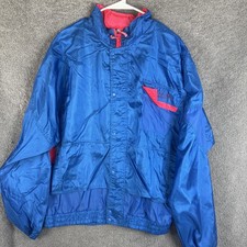 Vintage Puma Windbreaker Jacket Mens XL Blue Red Colorblock Hooded Full Zip 90s