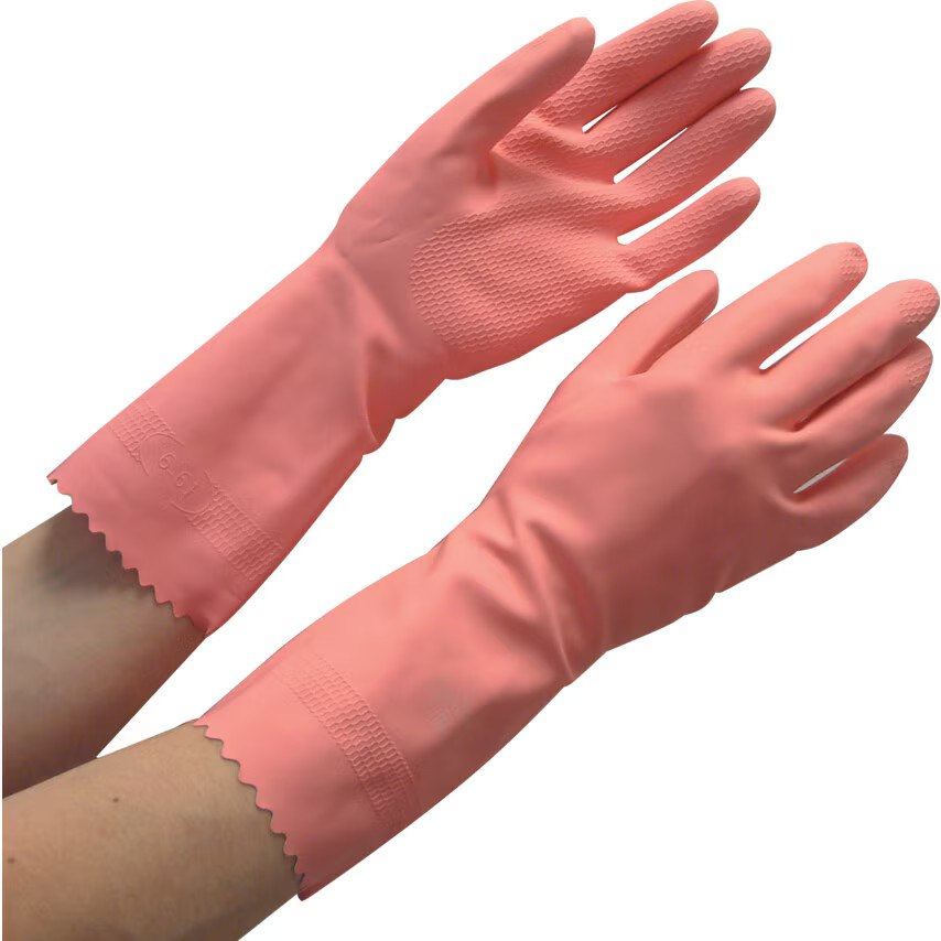 Marigold G12P Cleaning Pink Natural Rubber Latex Gloves Size 6-1