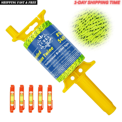 Braided Mason Line - 540 FT Nylon String Reel w/Levels - DIY/Gardening Use