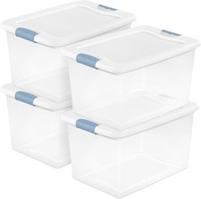 Stackable Plastic Storage Bins Latching Lids ...