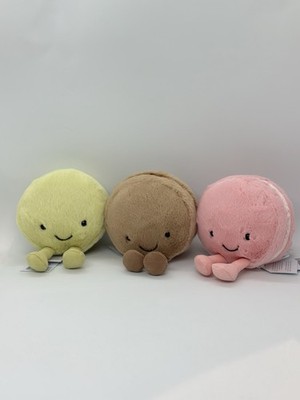 Jellycat Official Authentic Mia, Mona, Max Cute Macaron Doll Set Of 3 NWT
