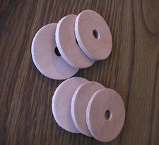 SSMP PERCUSSION NATURAL LEATHER CYMBAL WASHERS - 6 PACK "B"STOCK