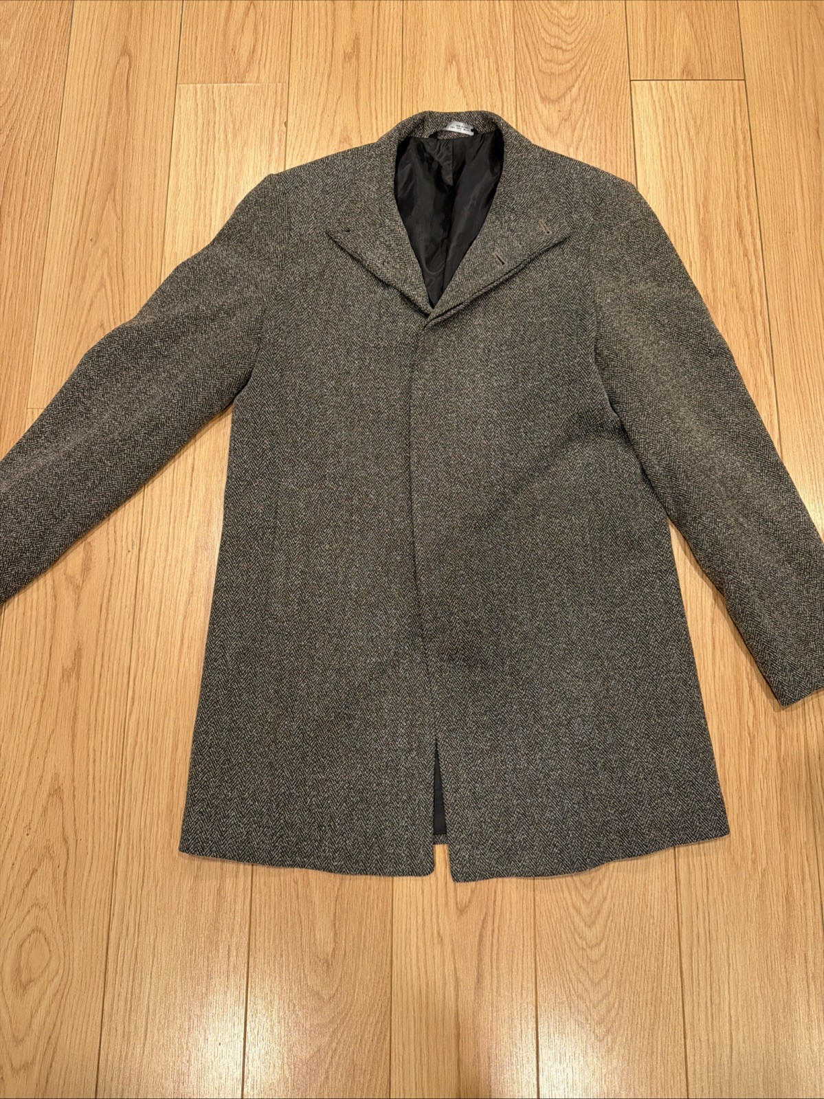 Zara Men's Herringbone Tweed Coat Size Large