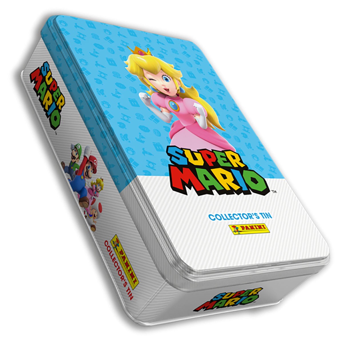 Super Mario It'S-A Me Mario! Sticker Collection Collector Tin Light Blue Peach