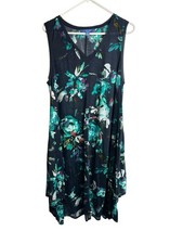 simply vera vera wang women tank top shirt dress size XL extra large blue floral
