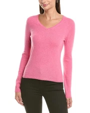Incashmere V-Neck Cashmere Sweater Women's Pink S