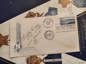 WWII Ace Capt. LANDIS E. DONER, USN 8Vs VF-2 USS Hornet  Signed FDC Very Scarce