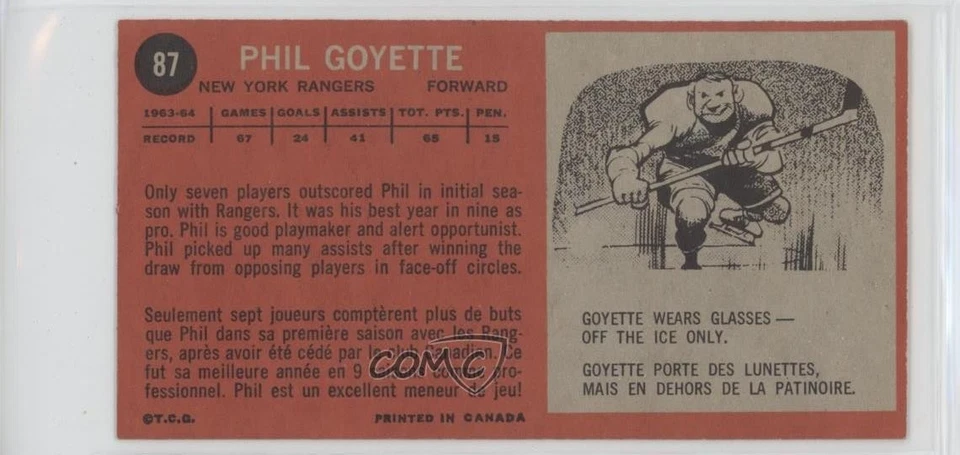 1964-65 Topps Phil Goyette #87 - Image 2 of 2
