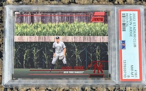 2022 Topps Stadium Club Aaron Judge #161 Red Foil Parallel Yankees PSA 8 SP