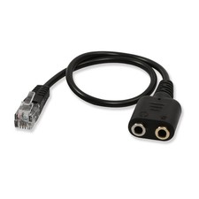 double 3.5mm to RJ9 Jack Adapter Convertor PC Headset