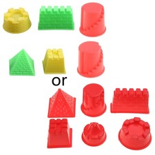 6pcs/Set Summer Toy Seashore Sand Molds with Wall Pyramid Molds Baby Travel Toy