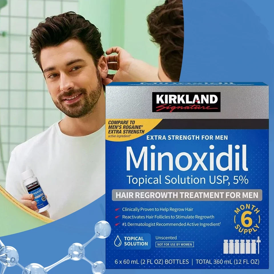 6er-Pack Minoxidil 5 % extra starke Haarwuchsbehandlung für Männer, 6-Monats-V - Bild 4 von 4