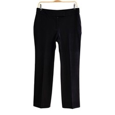 Anne Klein Classic Black Trouser Size 6 Straight Leg Front Pleat
