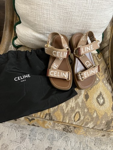 CELINE Pre-Owned Leo Strappy Logo Sandals Sporty