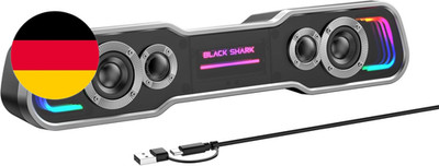 Black Shark PC Lautsprecher Mit Tiefe Bässe, Bluetooth & USB/USB C Dual-Modus PC