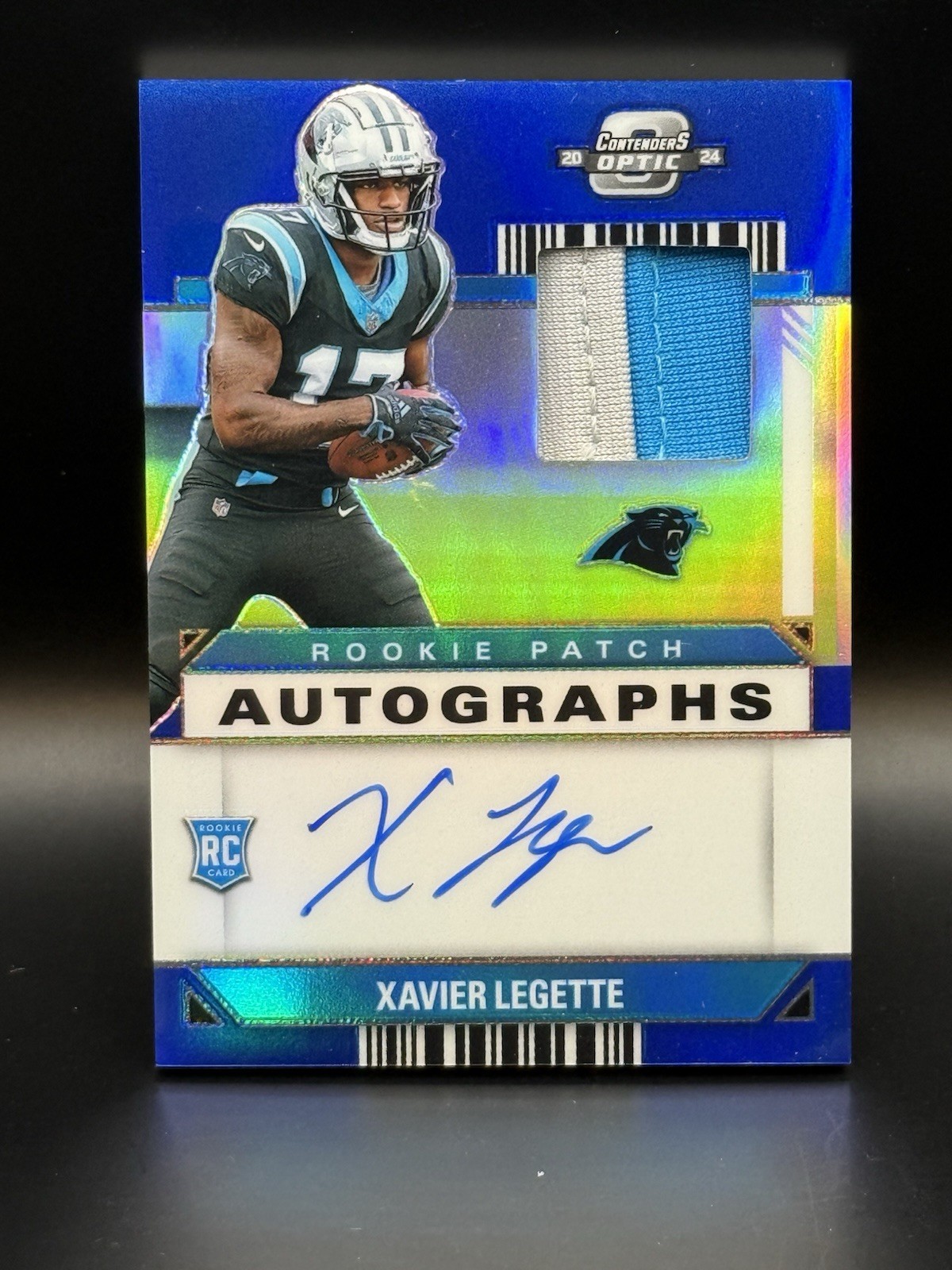 🔥2024 Contenders Optic Xavier Legette BLUE PRIZM Rookie Patch Auto RPA /50! 🔥