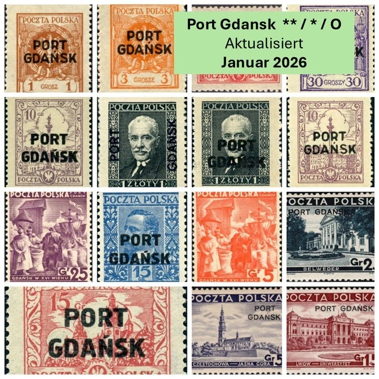 Danzig Port Gdansk Breifmarken: Postfrisch, Ungebraucht, Gestempelt, BPP Auswahl - Bild 1 von 1