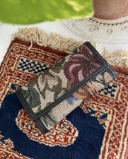 Vintage Floral Tapestry Wallet / Faux Leather / Classic Fold