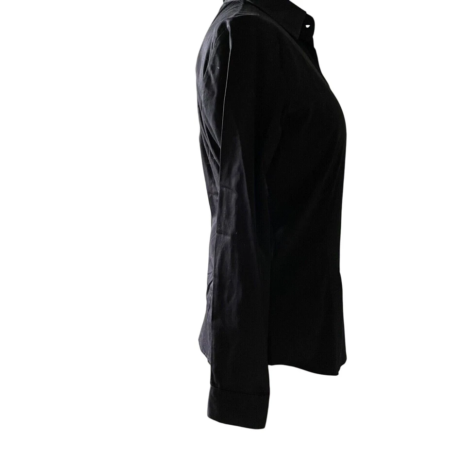 Blusa Top Naracamicie Botón Abajo Elástica Negra Cuello en V EE. UU. Talla 3 Italia Foto 2 de 4