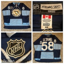 Reebok Letang CCM SIZE 48 Pittsburgh Penguins 2011 NHL Winter Classic Jersey
