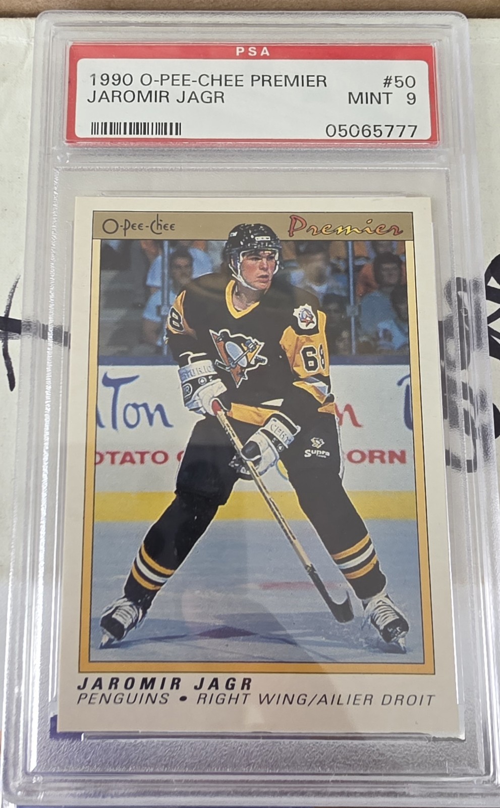1990 O-PEE-CHEE PREMIER #50 JAROMIR JAGR ROOKIE RC PSA 9 MINT