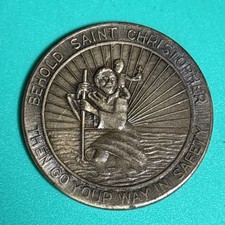 Medaglia San Cristoforo Vintage Gettone Vecchia Missione #Z