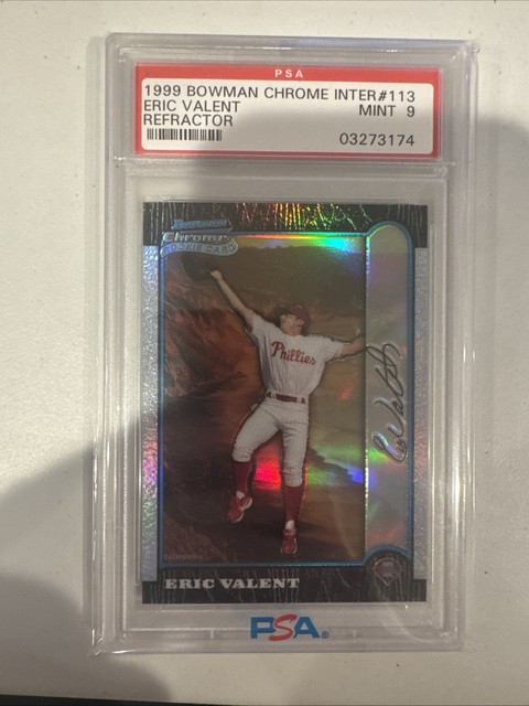 1999 Bowman Chrome PSA 9 Eric Valent International Refractor #/100 Mint Rookie