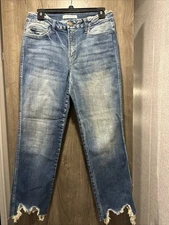 Flying Monkey Jeans 29 Raw Edge Frayed Hem Stretch