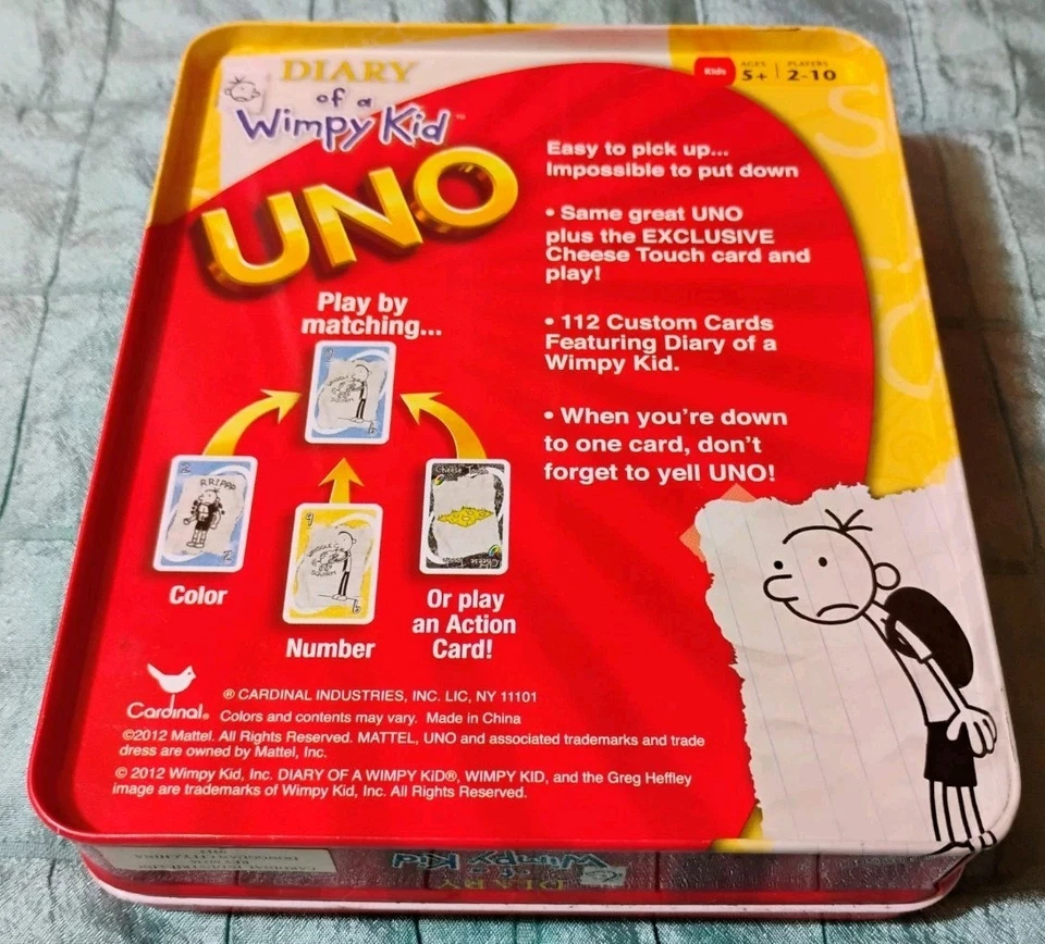 UNO Diary Of A Wimpy Kid Edition In Tin Case Complete Card Game W/ Instructions - Image 3 of 4