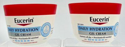 Lot of 2 Eucerin Daily Hydration Moisturizing Gel Cream 12 oz Sealed