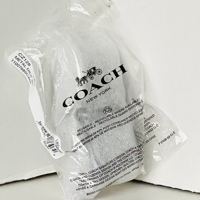 Coach Silver Dice Bag Charm CZ128 3D Cluster Metal Keychain ORGPKG
