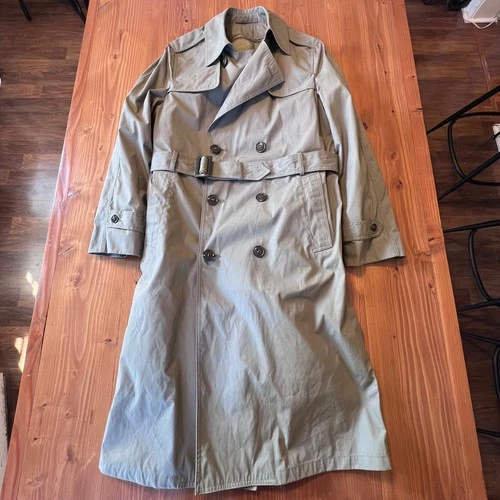 Vintage DSCP Valor Collection Military All-Weather Trench Coat Light Green- 40L - product listing photo