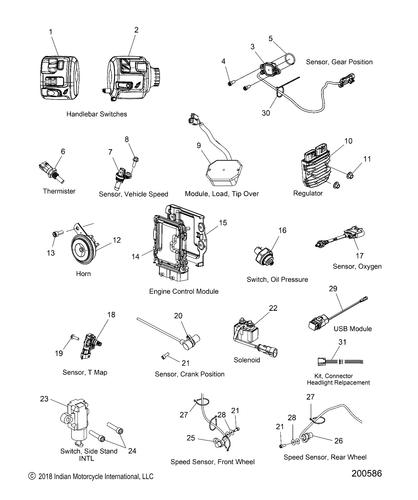 Indian Motorcycle Switch Cube, Left, Indian, Genuine OEM Part 4014449, Qty 1 - Picture 2 of 2