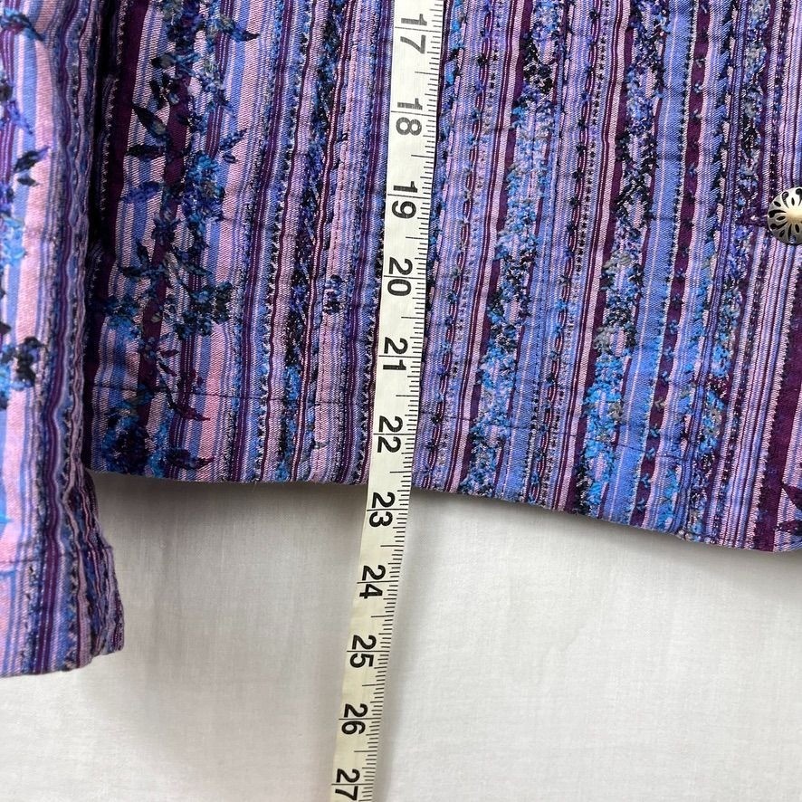 Reversible Embroidered Button Front Jacket Womens… - image 9