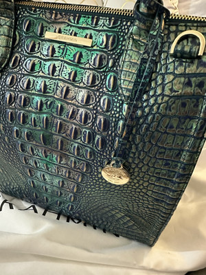 Brahmin Blue Satchel with Gold Accents (Caroline Dragon Melbourne)