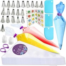 Piping Bags and Tips Set, 100PCS 12 Inch Disposable Pastry Bags with Tips
